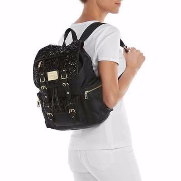 JUICY COUTURE School Backpack Bag Black Sequin NEW - Picture 4 of 5